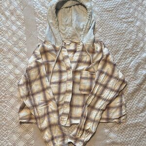 Aeropostale Plaid Hoodie Shirt